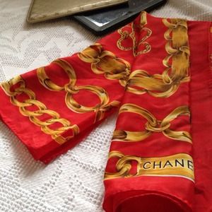 Pretty red silk scarf
