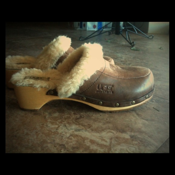 UGG furry clogs