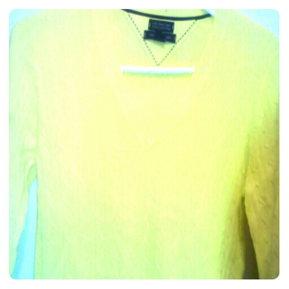 Yellow V-neck sweater