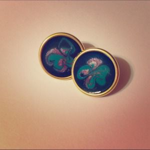 24k overlay earrings