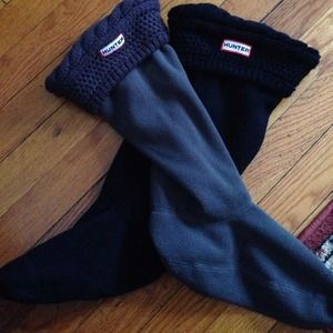 Hunter grey and/or black fleece socks.