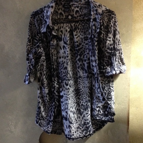 Cheetah print, button up top.