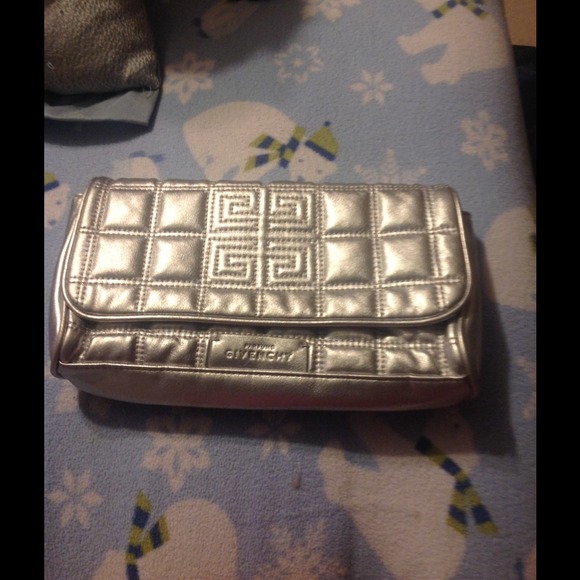 Givenchy Silver clutch/makeup bag