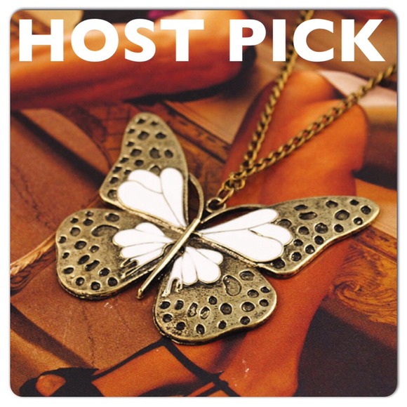 Jewelry - 💍 ( 2 for $20 ) White Winged Butterfly Necklace