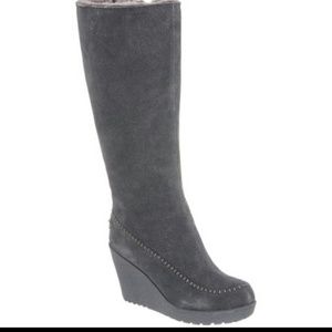 Bearpaw Tall Winter Boots-Charcoal