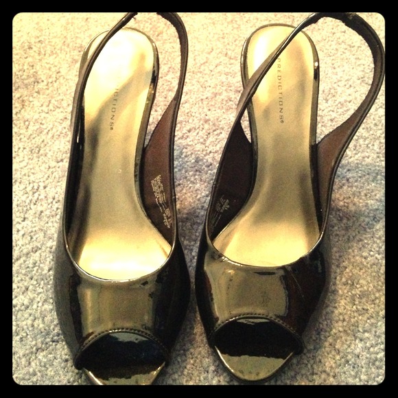 Size 7 one inch heels. Black open heel and toe