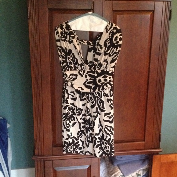 Black and white cocktail dress