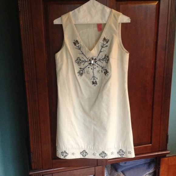 Cream dress with embellishment