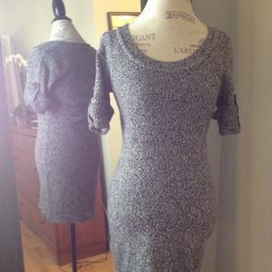 Black and white textured sweaterdress