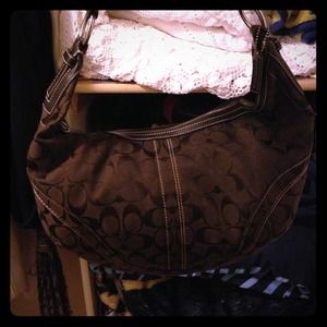Authentic coach purse brown