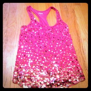 Express racer-back sequined tank