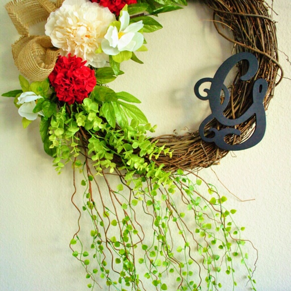 hand made monogram wreath