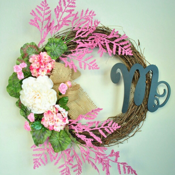 hand made monogram wreath