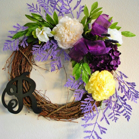 hand made monogram wreath