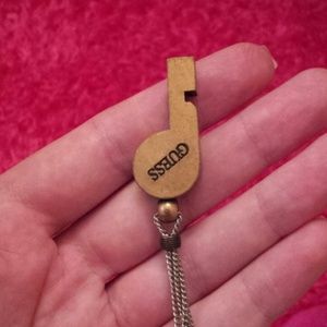 Guess bronze whistle necklace