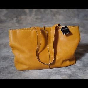 Adrienne Vittadini- large camel color- leather bag