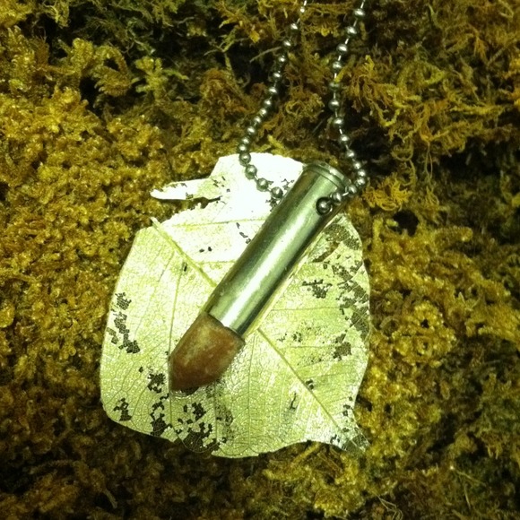 SOLD OFF POSHand shell casing necklace in