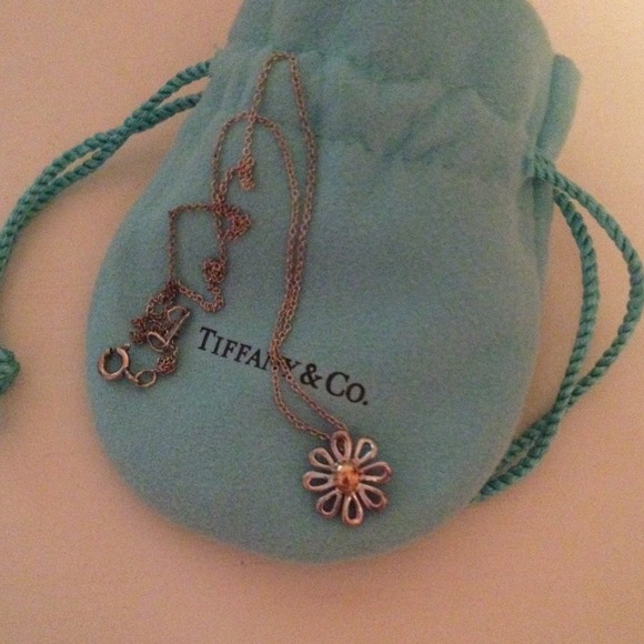 Tiffany & Co Paloma Picasso Silver 18K Gold Daisy Necklace 16" - Picture 3 of 5