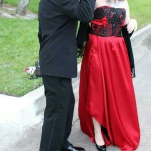 Custom made red prom dress