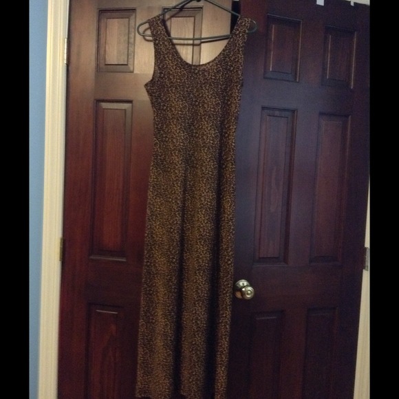 Ankle Length Leopard Tank Dress