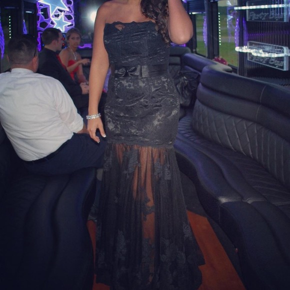 Black all lace prom dress