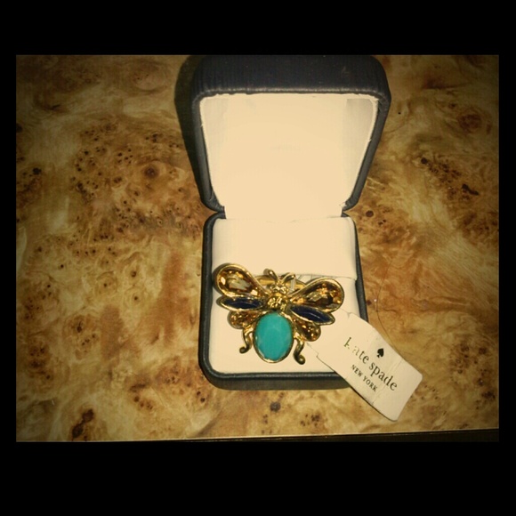 NWT!!! UNIQUE KATE SPADE GOLD & TURQUOISE RING! - Picture 1 of 4
