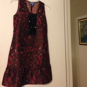 Stunning dress brown and black silkyREDUCED!!