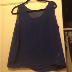 Navy blue chiffon tank and jacket