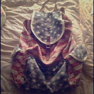 American flag vintage backpack