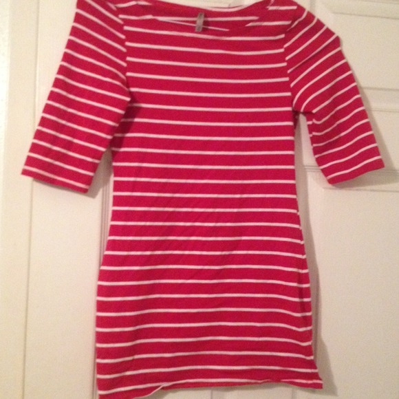 🚫TRADED🚫 Red with white stripes bodycon dress
