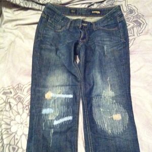 Express denim skinny jeans with detailed stitching