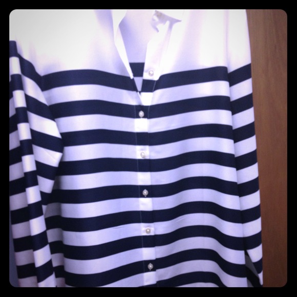 SOLD Ann Taylor Striped Button Up Blouse