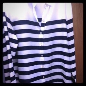 SOLD Ann Taylor Striped Button Up Blouse