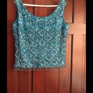 60's Vintage Beaded  And Sequin Top
