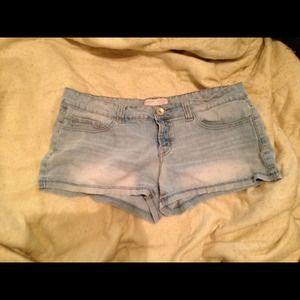 Light washed denim shorts