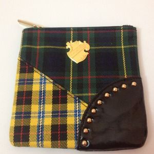 Small plaid Mac makeup bag
