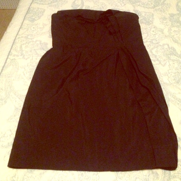 LOFT Strapless Little Black Dress w/ Ruffle NWT - Picture 1 of 3