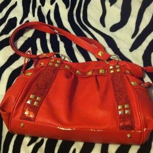 Red bling purse