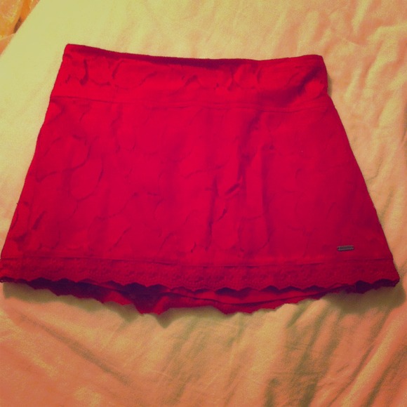 Red mini skirt