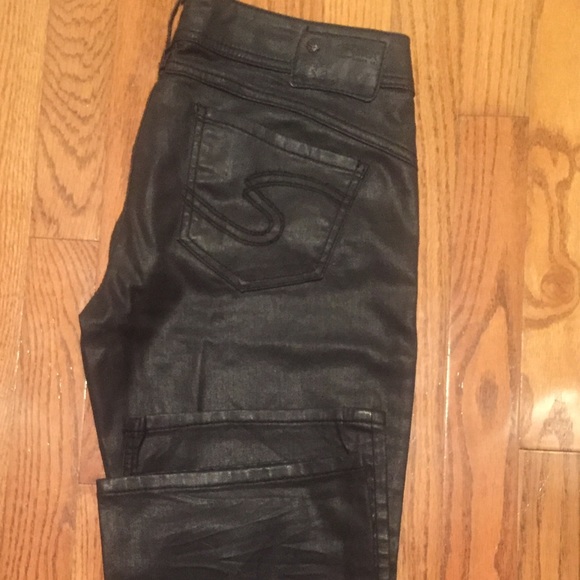 🔱Black Waxed Silver Jeans🔱 - Picture 3 of 8