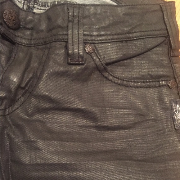 🔱Black Waxed Silver Jeans🔱 - Picture 5 of 8