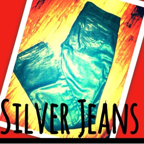 🔱Black Waxed Silver Jeans🔱 - Picture 4 of 8