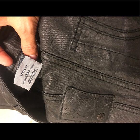 🔱Black Waxed Silver Jeans🔱 - Picture 6 of 8