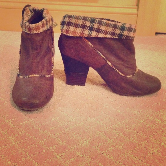 Not Rated Brown Booties with bit of color