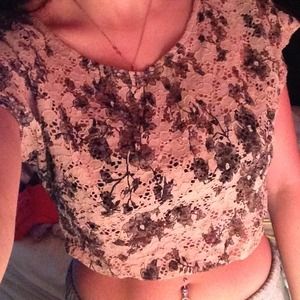 Forever 21 Floral Lace Crop Top