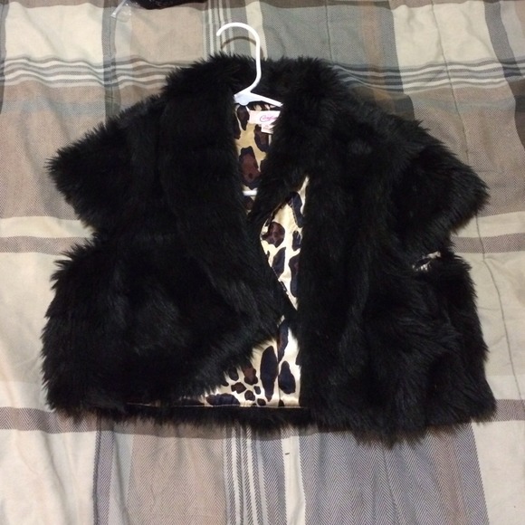 Black fur vest