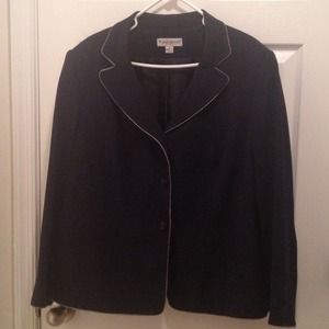 Navy and White Skirt Suit