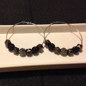 ⛔️BUNDLED⛔️ Glittery/Rocker chic hoop earrings