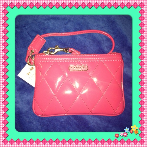 Coach Clutches & Wallets - Brand NWT Magenta Coach Poppy Gloss Wristlet!!
