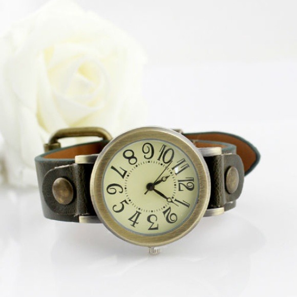 Accessories - Brown Real Leather Trend Watch
